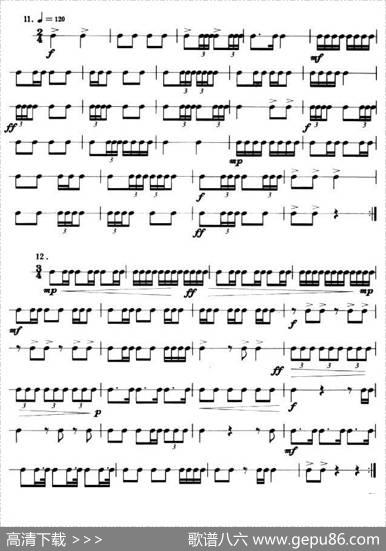 小军鼓练习曲18首