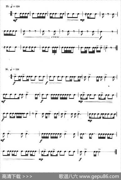 小军鼓练习曲18首