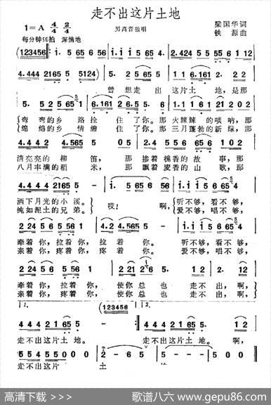 走不出这片土地（梁国华词铁源曲） - 梁国华|铁源