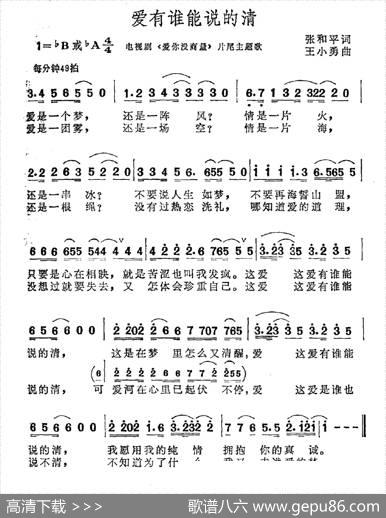 爱有谁能说得清（电视剧《爱你没商量》片尾曲） - 张和平|王小勇