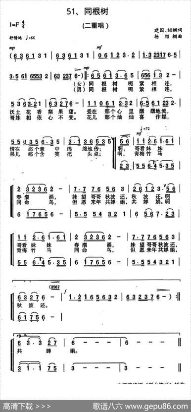 同根树（电视剧《梨乡情话》插曲） - 建国|杨绍榈