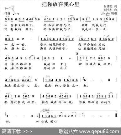 把你放在我心里 - 吕伟忠|彭小红