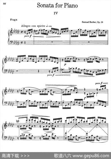 降e小调钢琴奏鸣曲Op.26v.4|塞缪尔·巴伯