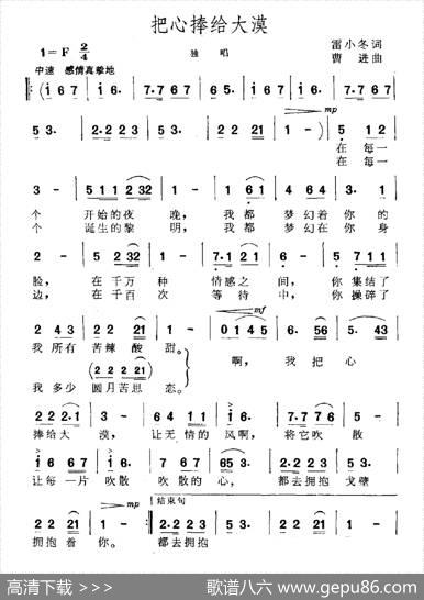 把心捧给大漠 - 雷小冬|曹进