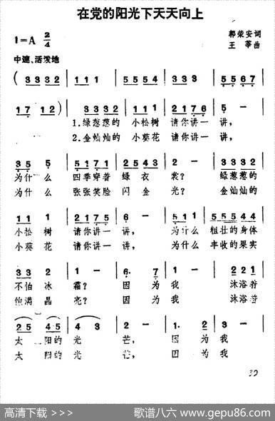 在党的阳光下天天向上（合唱） - 郭荣安|王莘