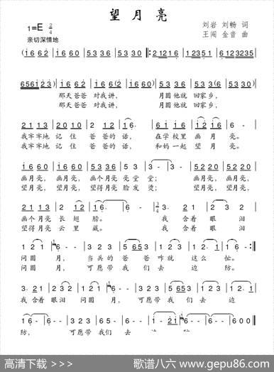 望月亮（刘岩刘畅词王闯金音曲） - 刘岩刘畅|王闯金音