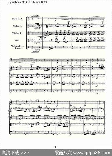 SymphonyNo.4inDMajor,K.19（Ｄ大调第四交响曲K.19）