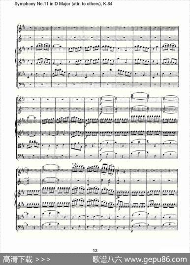 SymphonyNo.11inDMajor（attr.toothers)，K.8）