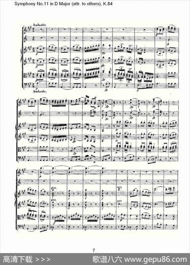SymphonyNo.11inDMajor（attr.toothers)，K.8）