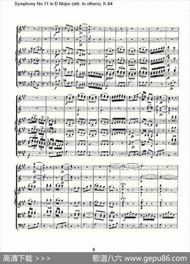 SymphonyNo.11inDMajor（attr.toothers)，K.8）