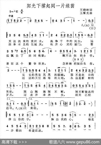 阳光下撑起同一片绿茵 - 王晓岭|王黎光