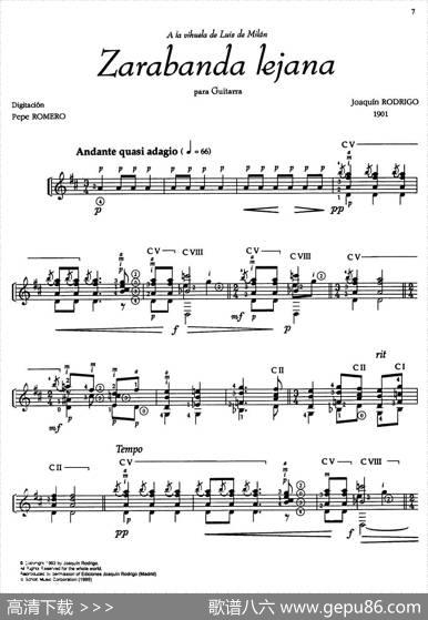 JoaquinRodrigoMusicforGuitar（罗德里戈吉他音乐P7-11）（古典吉他）|JoaquínRodrigo