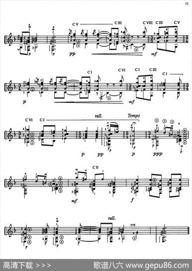 JoaquinRodrigoMusicforGuitar（罗德里戈吉他音乐P7-11）（古典吉他）|JoaquínRodrigo
