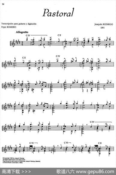 JoaquinRodrigoMusicforGuitar（罗德里戈吉他音乐P36-37）（古典吉他）|JoaquínRodrigo