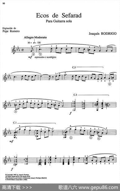 JoaquinRodrigoMusicforGuitar（罗德里戈吉他音乐P90-94（古典吉他）|JoaquínRodrigo