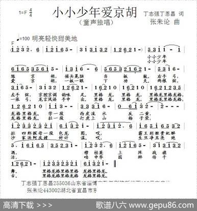小小少年爱京胡（丁志强丁恩昌词张朱论曲） - 丁志强丁恩昌|张朱论