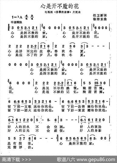 心是开不败的花（电视剧《苏雅的故事》片尾曲） - 任卫新|徐沛东