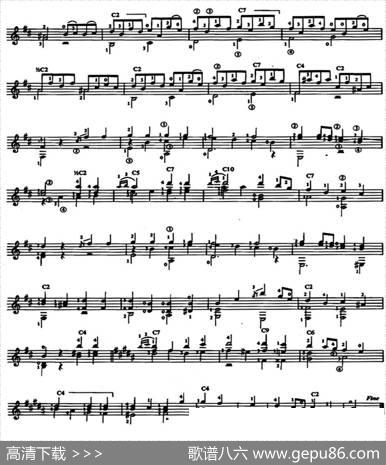 GavotaalEstiloAntiguo（古典吉他）|奥古斯汀·巴里奥斯·曼戈雷（AgustinBarriosMangore）