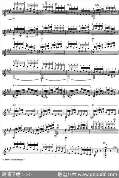 Estudio（古典吉他）|奥古斯汀·巴里奥斯·曼戈雷（AgustinBarriosMangore）