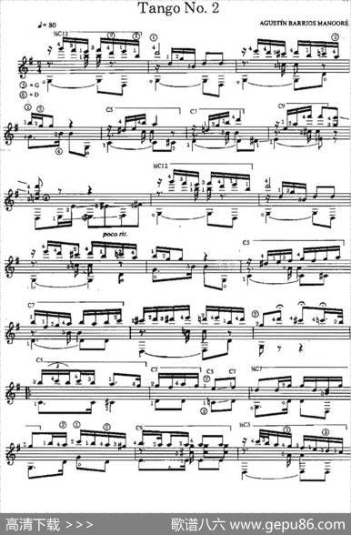 TangoNo.2（古典吉他）|奥古斯汀·巴里奥斯·曼戈雷（AgustinBarriosMangore）