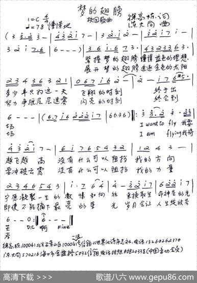 梦的翅膀（徐高栋词陈大同曲） - 徐高栋|陈大同