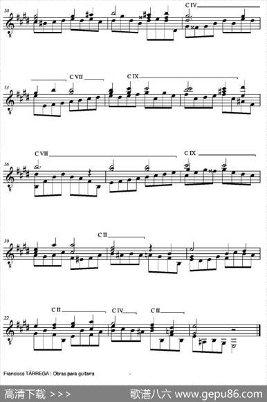 ESTUDIO(SobreuntemadeRichardWagner)（古典吉他）|弗朗西斯科·泰雷加FranciscoTarrega(1852-1909)