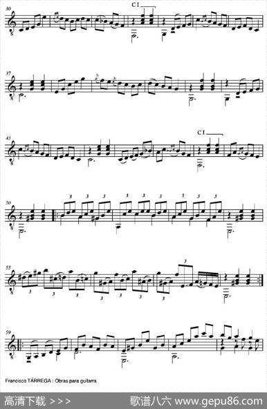 MALAGUENA(Facil)（古典吉他）|弗朗西斯科·泰雷加FranciscoTarrega(1852-1909)