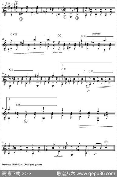 PRELUDIONUMERO2(AmiqueridisimodiscipuloMiguelLlobet)（古典吉他）|弗朗西斯科·泰雷加FranciscoTarrega(1852-1909)