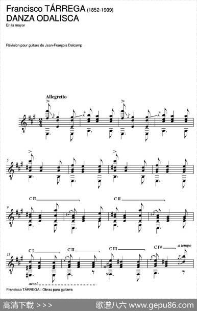 DANZAODALISCA(Enlamayor)（古典吉他）|弗朗西斯科·泰雷加FranciscoTarrega(1852-1909)