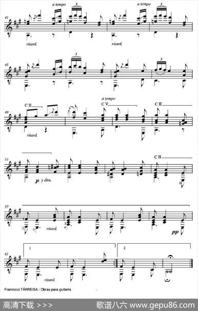 DANZAODALISCA(Enlamayor)（古典吉他）|弗朗西斯科·泰雷加FranciscoTarrega(1852-1909)