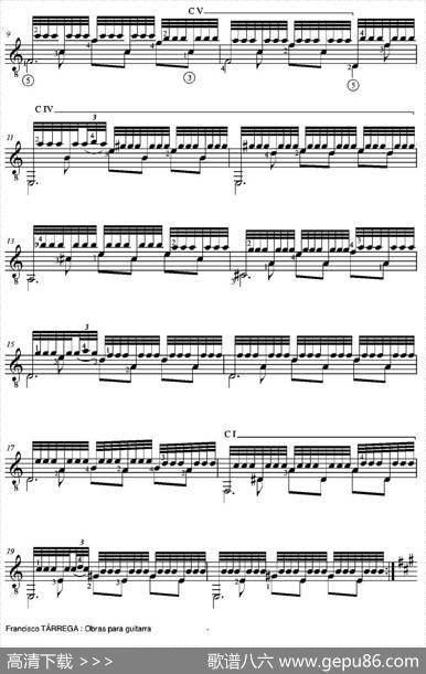 RECUERDOSDELAALHAMBRA(HommageaI'eminentartisteAlfedCottin)（古典吉他）|弗朗西斯科·泰雷加FranciscoTarrega(1852-1909)