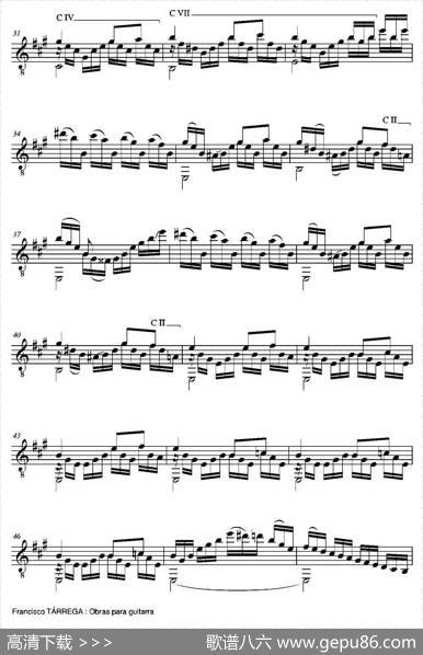 ESTUDIOBRILLANTE(ArregladosobreuntemadeJean-DelphinAlard)（古典吉他）|弗朗西斯科·泰雷加FranciscoTarrega(1852-1909)