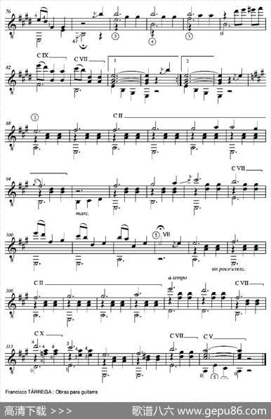 GRANVALS(Enlamayor)（古典吉他）|弗朗西斯科·泰雷加FranciscoTarrega(1852-1909)