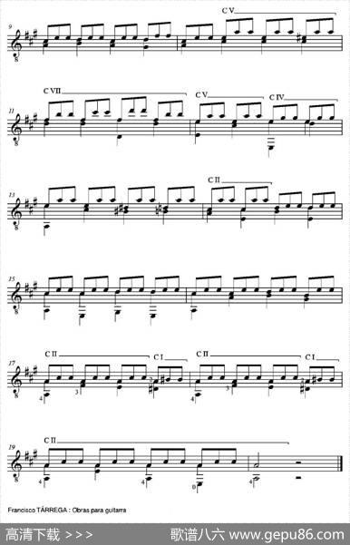 ESTUDIODETERCERAS(Enlamayor)（古典吉他）|弗朗西斯科·泰雷加FranciscoTarrega(1852-1909)