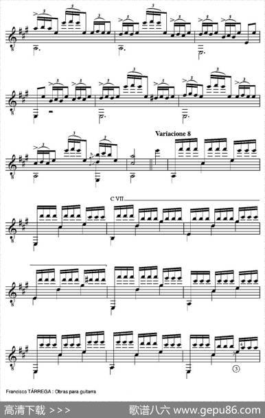 ELCARNAVALDEVENECIA(GrandevariacionessobreuntemadeNiccoloPaganini)（古典吉他）|弗朗西斯科·泰雷加FranciscoTarrega(1852-1909)