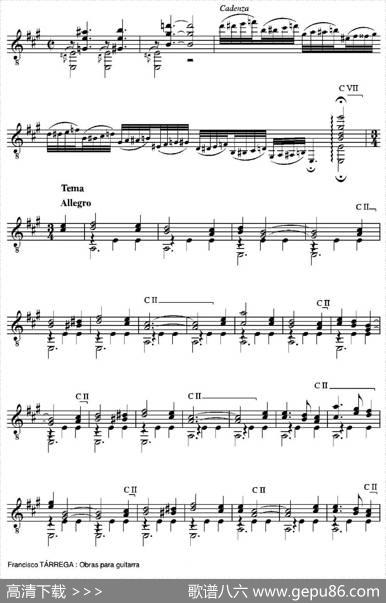 ELCARNAVALDEVENECIA(GrandevariacionessobreuntemadeNiccoloPaganini)（古典吉他）|弗朗西斯科·泰雷加FranciscoTarrega(1852-1909)