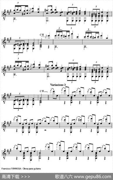 ELCARNAVALDEVENECIA(GrandevariacionessobreuntemadeNiccoloPaganini)（古典吉他）|弗朗西斯科·泰雷加FranciscoTarrega(1852-1909)