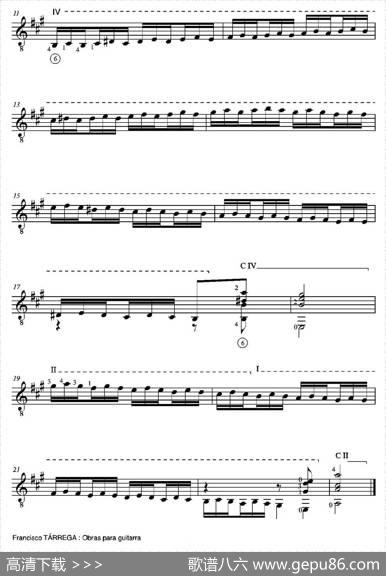 ESTUDIODEESCALAS(Enlamayor)（古典吉他）|弗朗西斯科·泰雷加FranciscoTarrega(1852-1909)