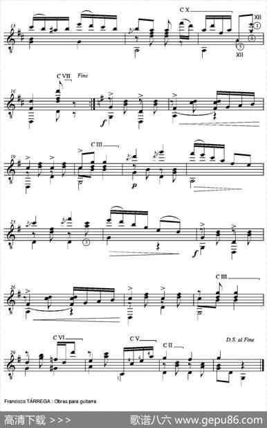 ROSITA(PolkaAlaSrta.Da.RositaGonzalesdeMelo)（古典吉他）|弗朗西斯科·泰雷加FranciscoTarrega(1852-1909)