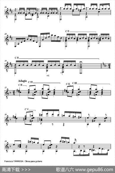 FANTASIA(SobremotivosdelaTraviatadeGiuseppeVerdi)（古典吉他）|弗朗西斯科·泰雷加FranciscoTarrega(1852-1909)