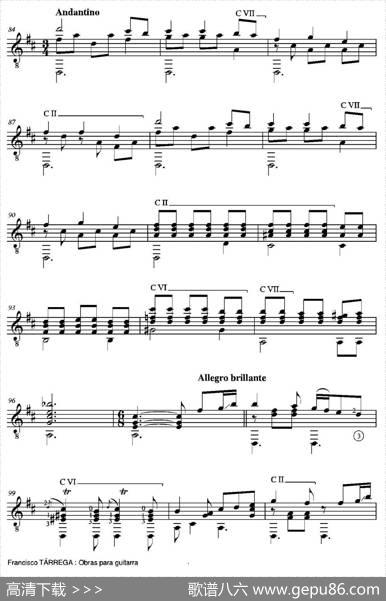 FANTASIA(SobremotivosdelaTraviatadeGiuseppeVerdi)（古典吉他）|弗朗西斯科·泰雷加FranciscoTarrega(1852-1909)