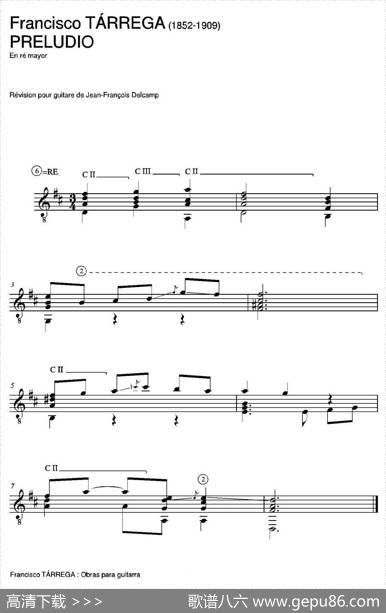 PRELUDIO(Enremayor)（古典吉他）|弗朗西斯科·泰雷加FranciscoTarrega(1852-1909)