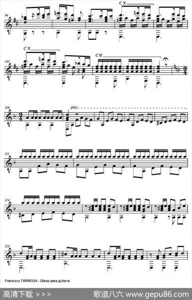 FANTASIA(SobremotivosdelaZarzuelaMarinadeJuanEmilioArrieta)（古典吉他）|弗朗西斯科·泰雷加FranciscoTarrega(1852-1909)