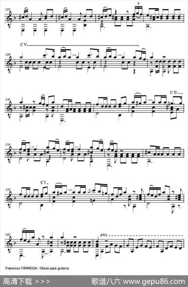 FANTASIA(SobremotivosdelaZarzuelaMarinadeJuanEmilioArrieta)（古典吉他）|弗朗西斯科·泰雷加FranciscoTarrega(1852-1909)