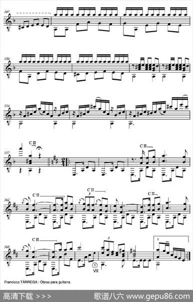 FANTASIA(SobremotivosdelaZarzuelaMarinadeJuanEmilioArrieta)（古典吉他）|弗朗西斯科·泰雷加FranciscoTarrega(1852-1909)