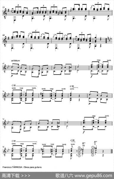 TANGO(ArregladosobreunHabaneradeCarlosGarciaTolsa)（古典吉他）|弗朗西斯科·泰雷加FranciscoTarrega(1852-1909)