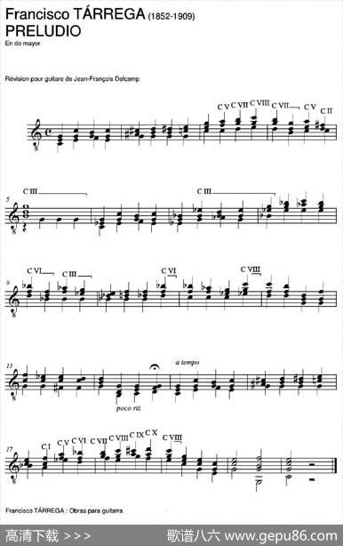 PRELUDIO(Endomayor)（古典吉他）|弗朗西斯科·泰雷加FranciscoTarrega(1852-1909)