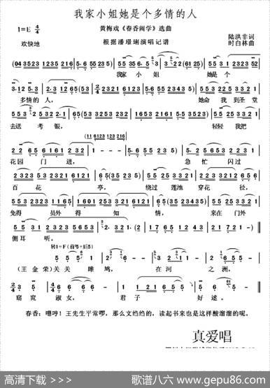 我家小姐她是个多情的人（黄梅戏电影《春香闹学》选曲） - 陆洪非|时白林