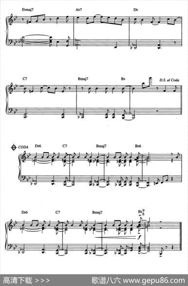 OneNoteSamba（sambadeumanotaso）（爵士钢琴酒吧独奏钢琴谱）|AntonioCarlosJobim