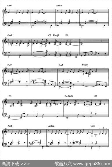 QuietNightsOfQuietStars（Corcovado）（爵士钢琴酒吧独奏钢琴谱）|AntonioCarlosJobim